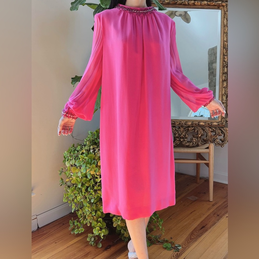 1960s Magenta Dress